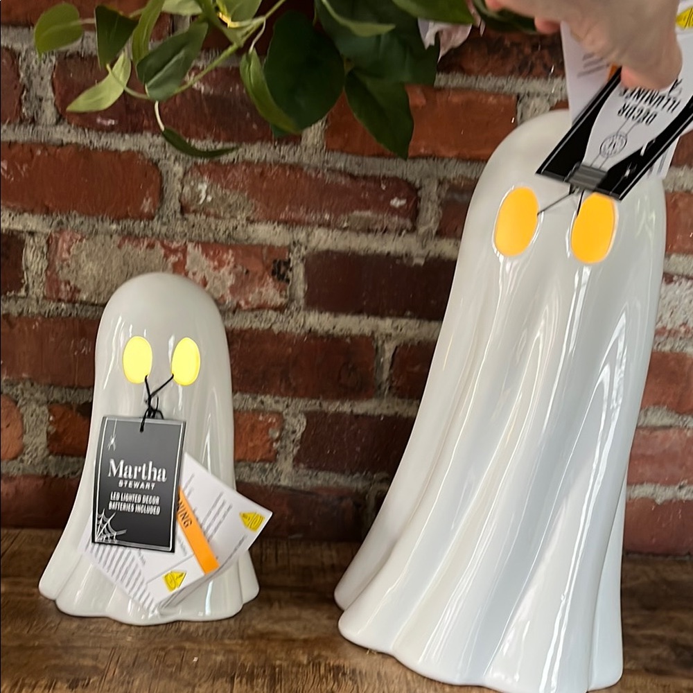 Martha Stewart White Ghost Decor with Yellow Accents